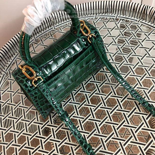 Balenciaga女包 巴黎世家新款小號鱷魚紋沙漏包 巴黎世家牛皮爆款手提包  csbl1188
